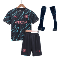 Manchester City Soccer Whole Kit Jersey + Short + Socks Replica Third 2023/24 Youth