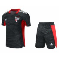 Sao Paulo FC Soccer Jersey + Short Replica Goalkeeper Black Mens 2021/22