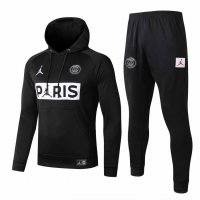 2019/20 PSG x JORDAN Hoodie Black Mens Soccer Training Suit(SweatJersey + Pants)