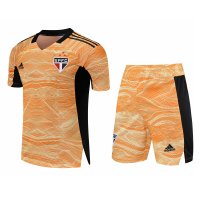 Sao Paulo FC Soccer Jersey + Short Replica Goalkeeper Yellow Mens 2021/22