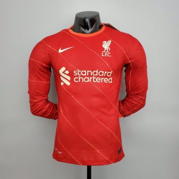 Liverpool Soccer Jersey Replica Home Long Sleeve Mens 2021/22 (Player Version)