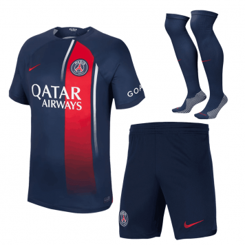 PSG Soccer Whole Kit Jersey + Short + Socks Replica Home 2023/24 Mens
