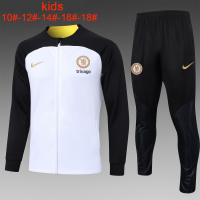 Chelsea Soccer Jacket + Pants Replica White 2023/24 Youth