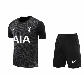 2020/21 Tottenham Hotspur Goalkeeper Black Mens Soccer Jersey Replica + Shorts Set