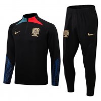 Portugal Soccer Training Suit Black Mens 2022