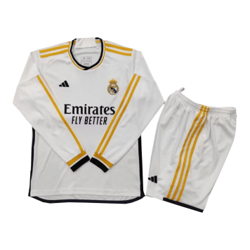 Real Madrid Soccer Jersey + Short Replica Home 2023/24 Youth (Long Sleeve)