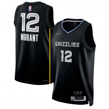 Memphis Grizzlies MVP Swingman Jersey - Select Series Black 2022 Mens (MORANT #12)
