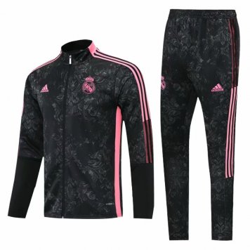2021/22 Real Madrid Black Soccer Training Suit(Jacket + Pants) Mens