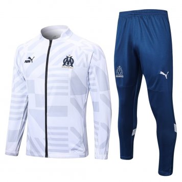 Olympique Marseille Soccer Jacket + Pants Replica White 2022/23 Mens