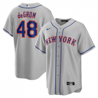 New York Mets Road Replica Player Name Jersey Gray 2022 Mens (Jacob deGrom #48)