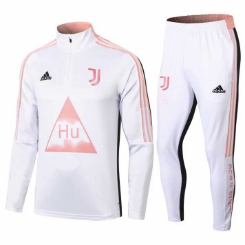 2020/21 Juventus Human Race White Mens Half Zip Soccer Training Suit(Jacket + Pants) [2020127212]