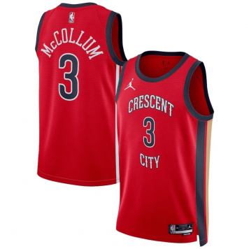 New Orleans Pelicans Swingman Jersey - Statement Edition Brand Red 2023/24 Mens (CJ McCollum #3)