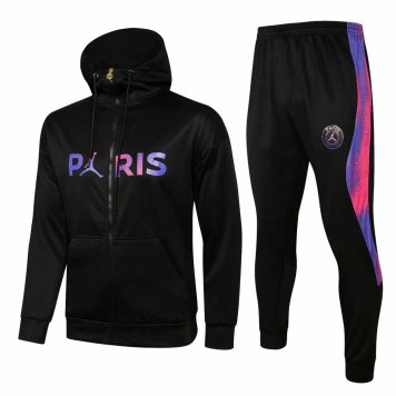 2020/21 PSG x Jordan Hoodie Black Soccer Training Suit (Jacket + Pants) Mens