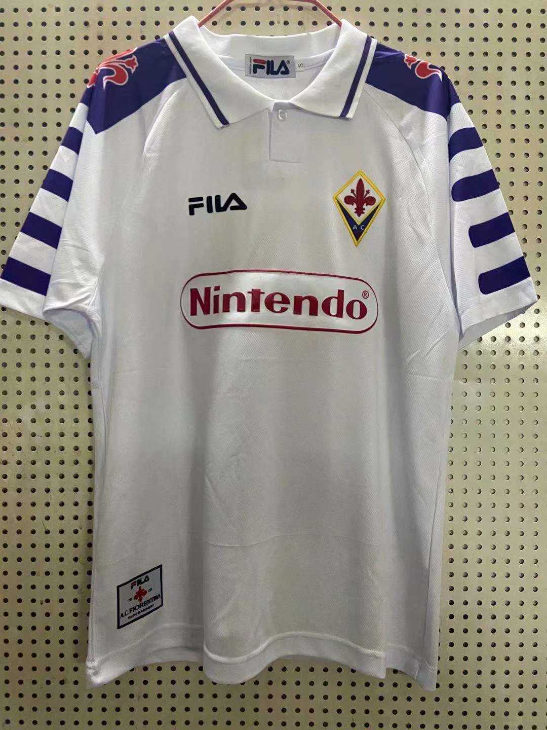 1998 ACF Fiorentina Retro Away Mens Soccer Jersey Replica 