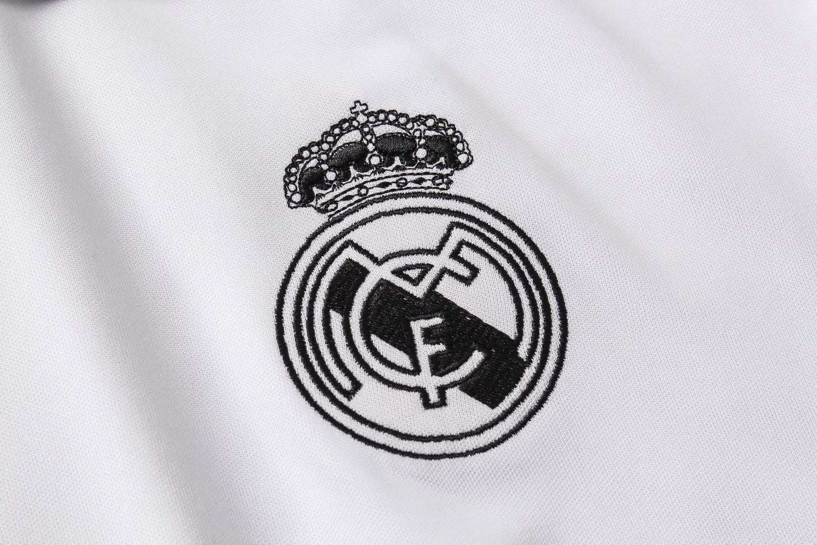 2019/20 Real Madrid White&Black Mens Soccer Polo Jersey