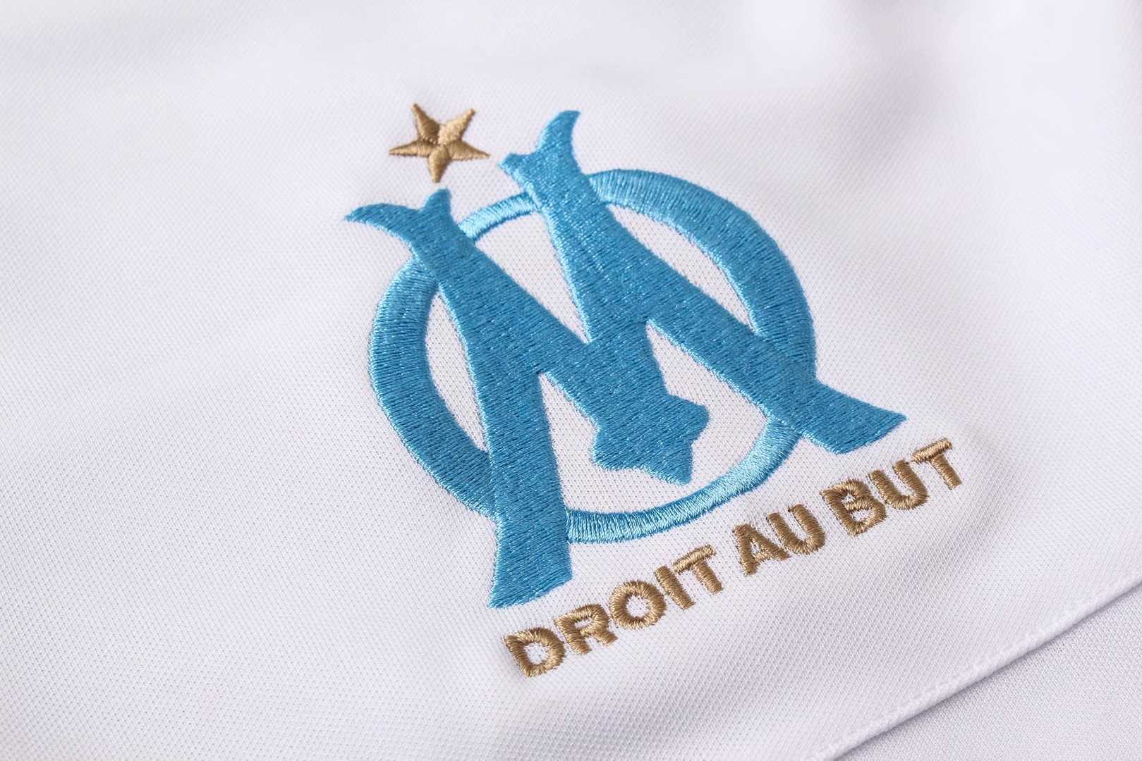 2019/20 Olympique Marseille White Mens Soccer Polo Jersey