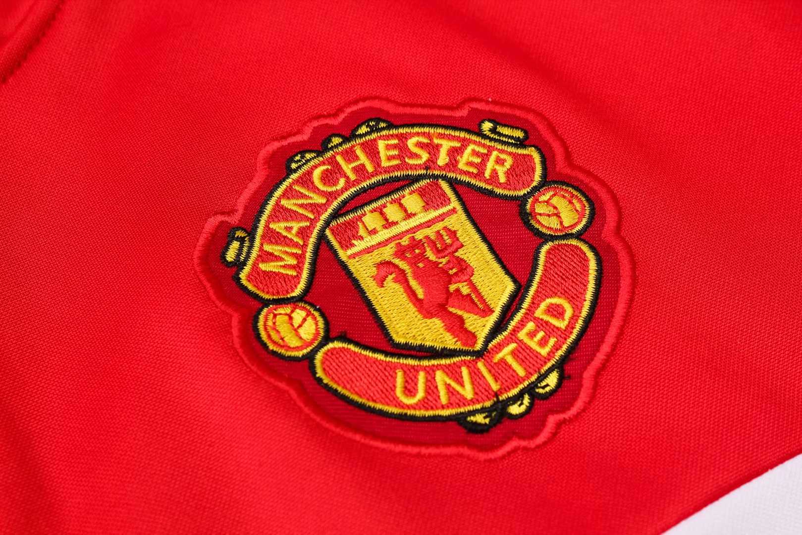 2019/20 Manchester United Hoodie Red Mens Soccer Training Suit(Jacket + Pants)