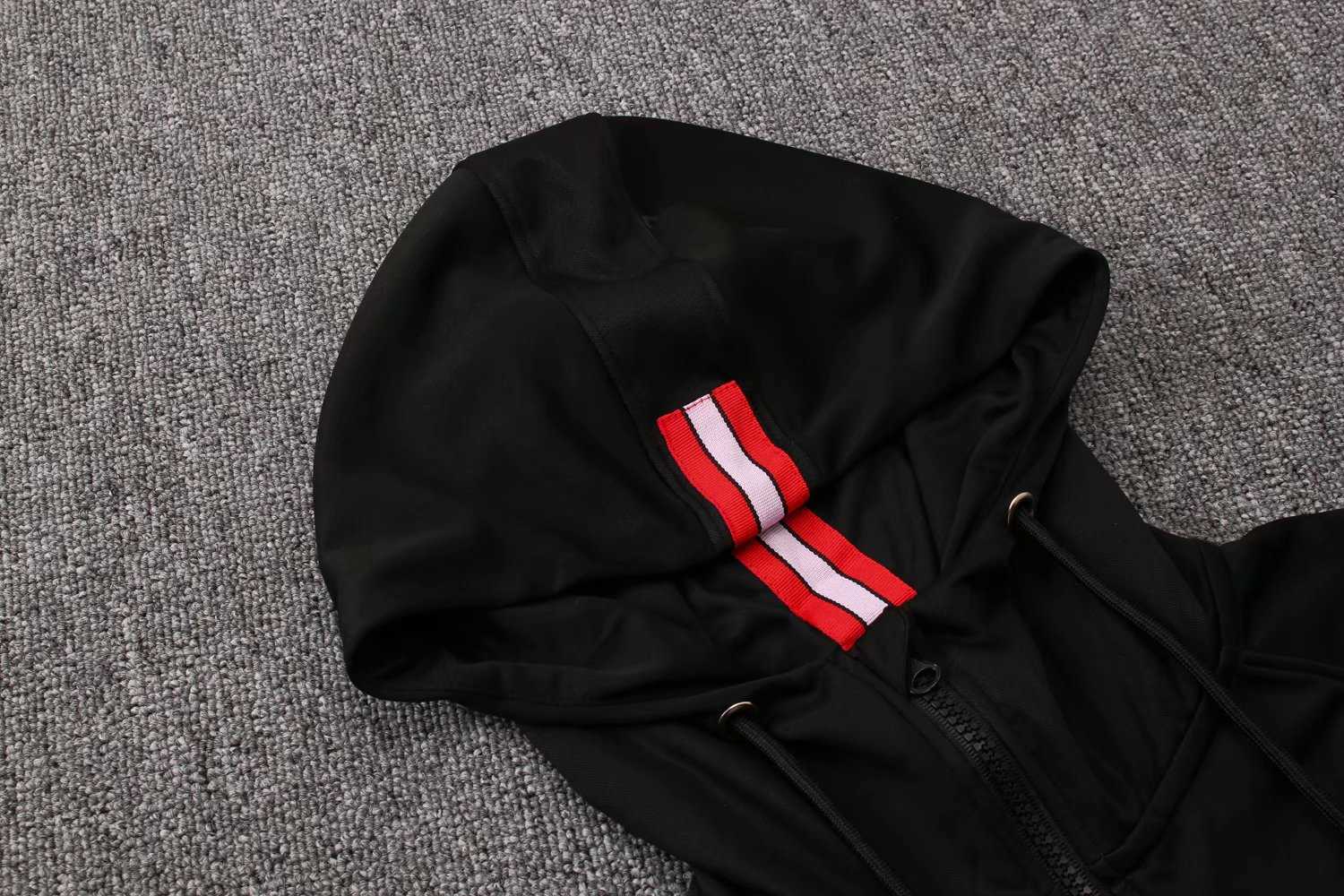 2019/20 PSG x Jordan Hoodie Black Mens Soccer Training Suit(Jacket + Pants)