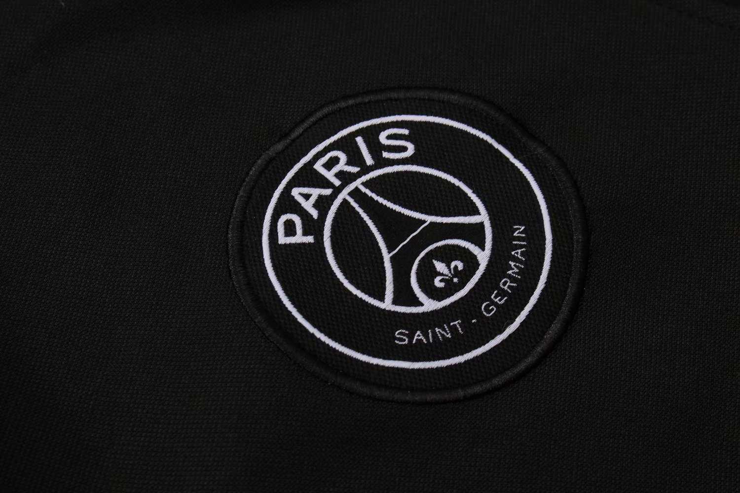 2019/20 PSG x Jordan Hoodie Black Mens Soccer Training Suit(Jacket + Pants)