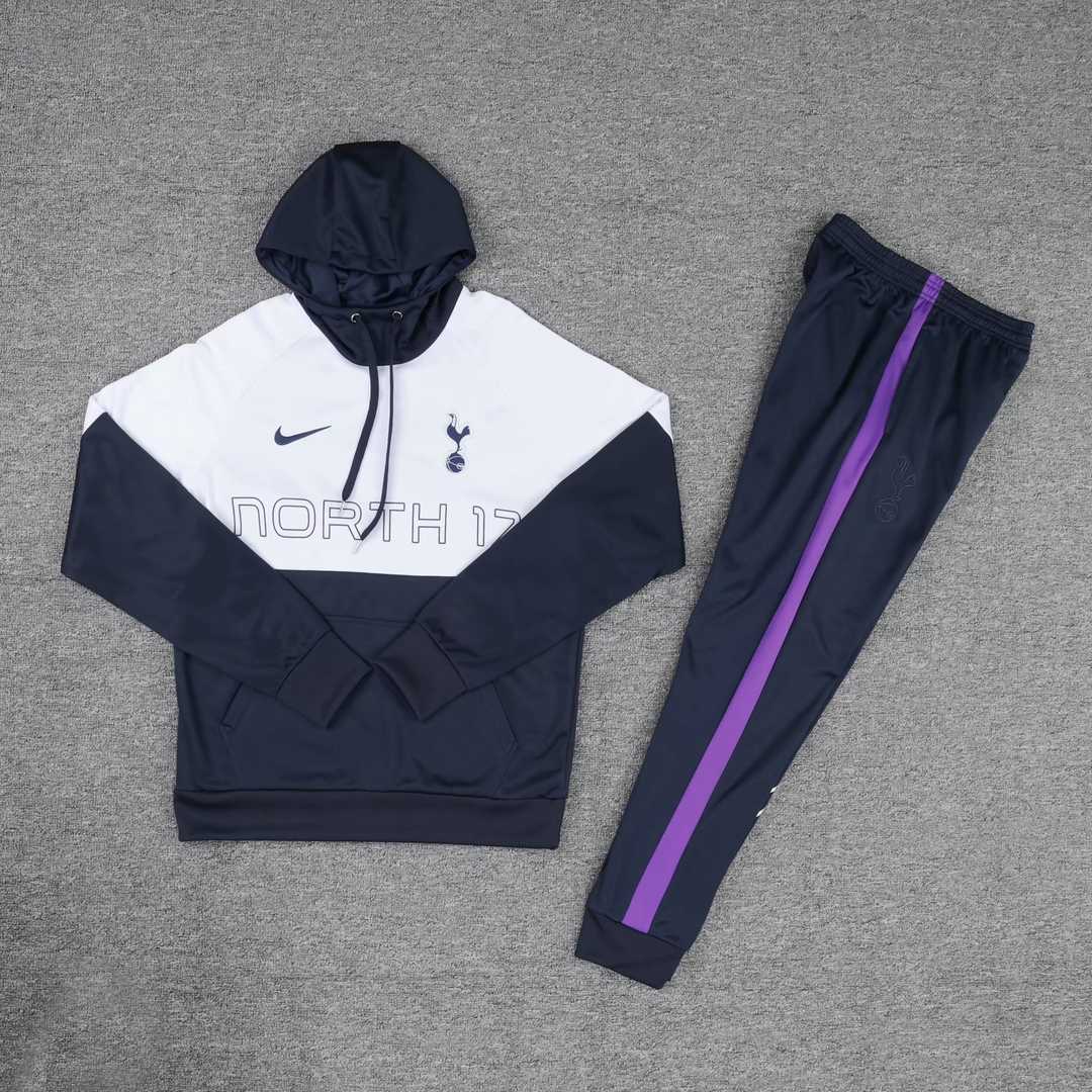 2019/20 Tottenham Hotspur Hoodie Purple Mens Soccer Training Suit(SweatJersey + Pants)