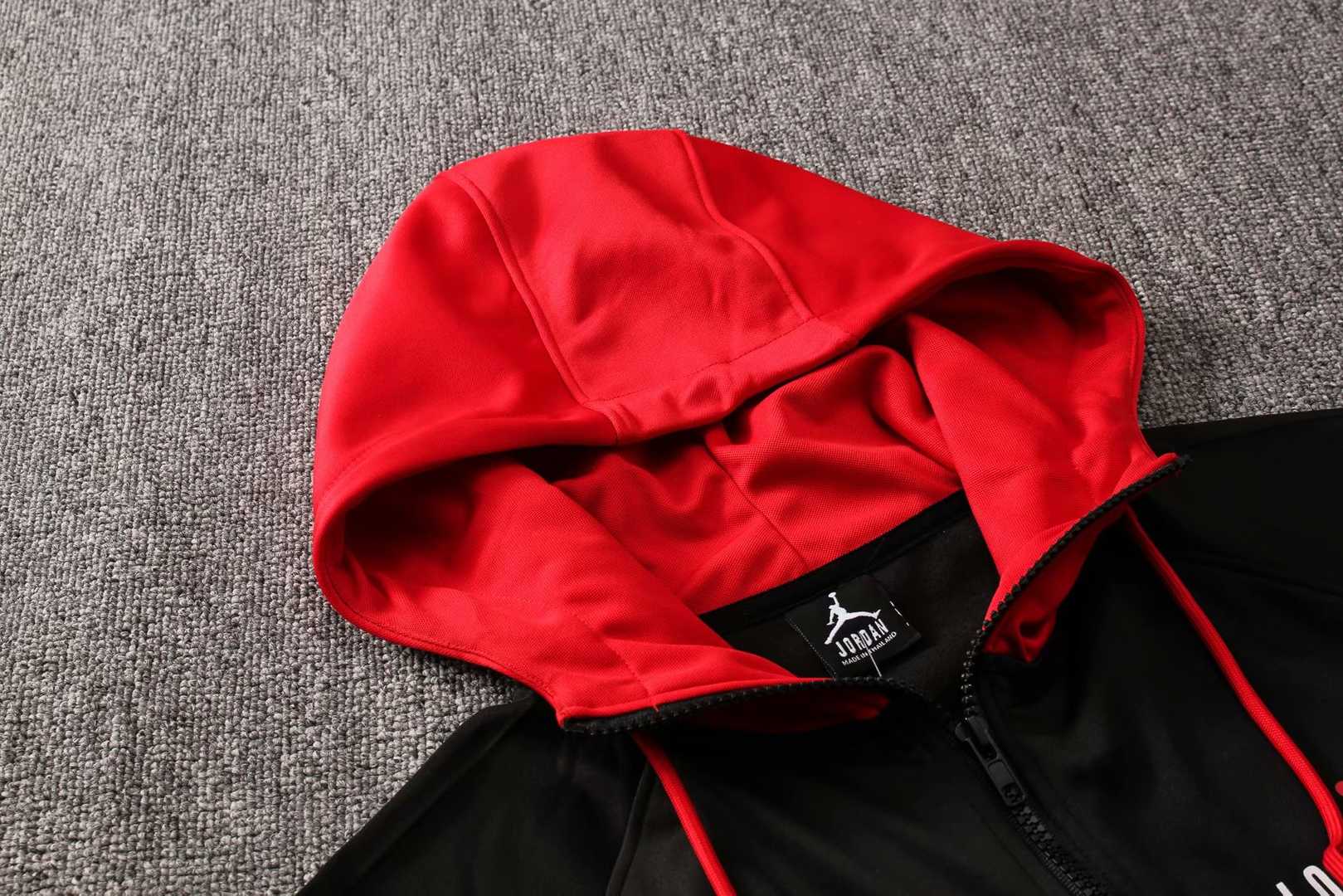 2019/20 Jordan Hoodie Black Mens Soccer Training Suit(Jacket + Pants)