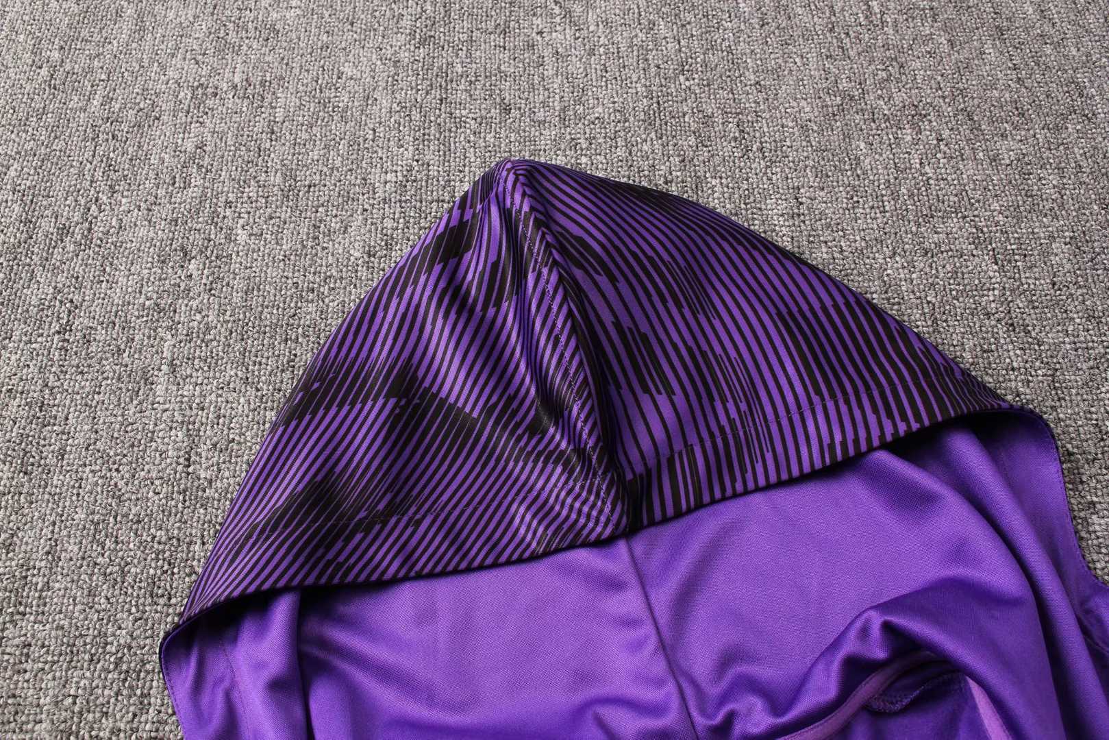 2019/20 Manchester City Hoodie Purple Mens Soccer Training Suit(Jacket + Pants)