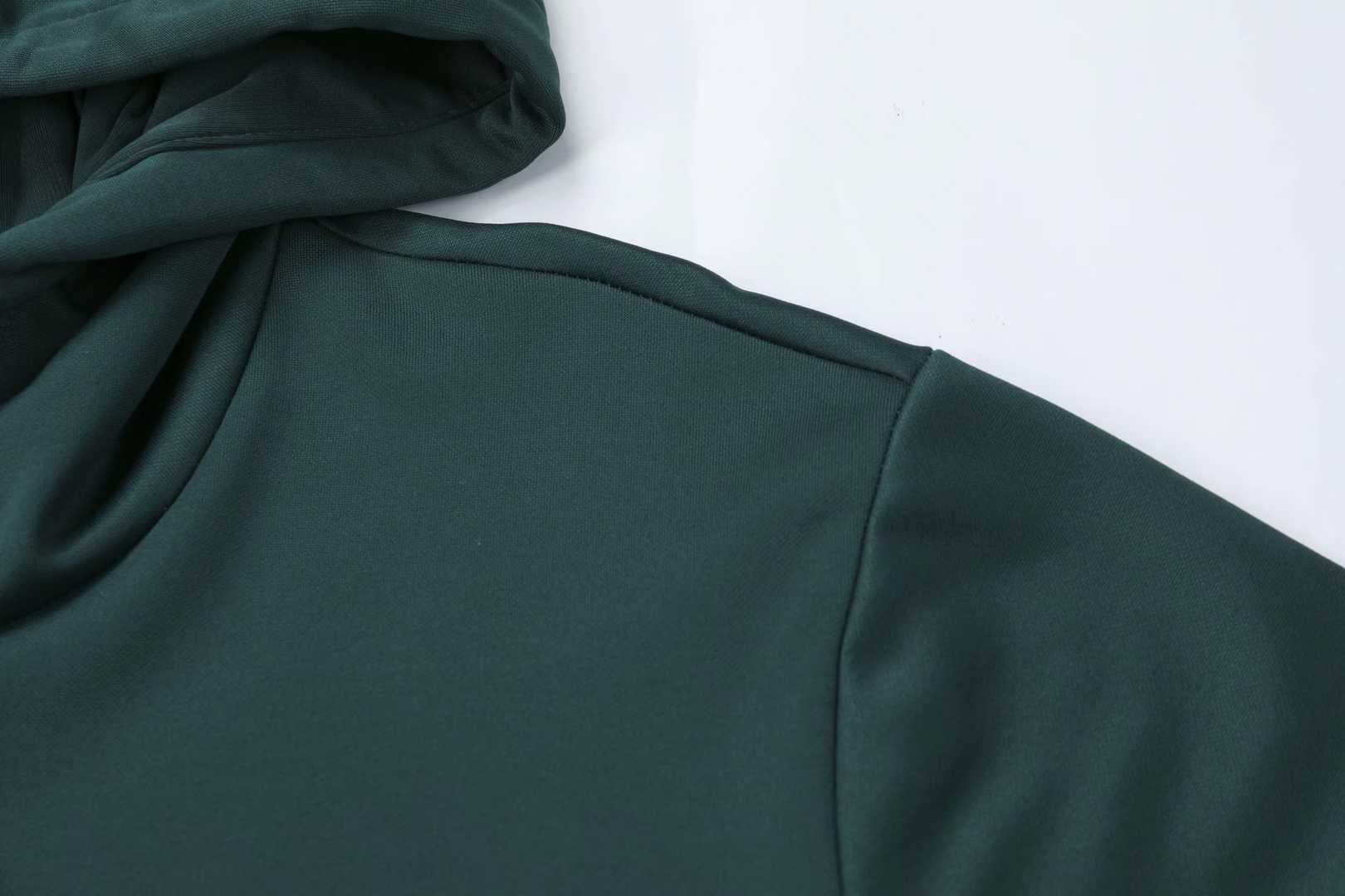 2019/20 Italy Hoodie Green Mens Soccer Training Suit(SweatJersey + Pants)