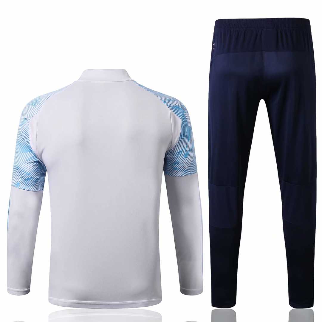 2019/20 Olympique Marseille White Mens Soccer Training Suit(Jacket + Pants)
