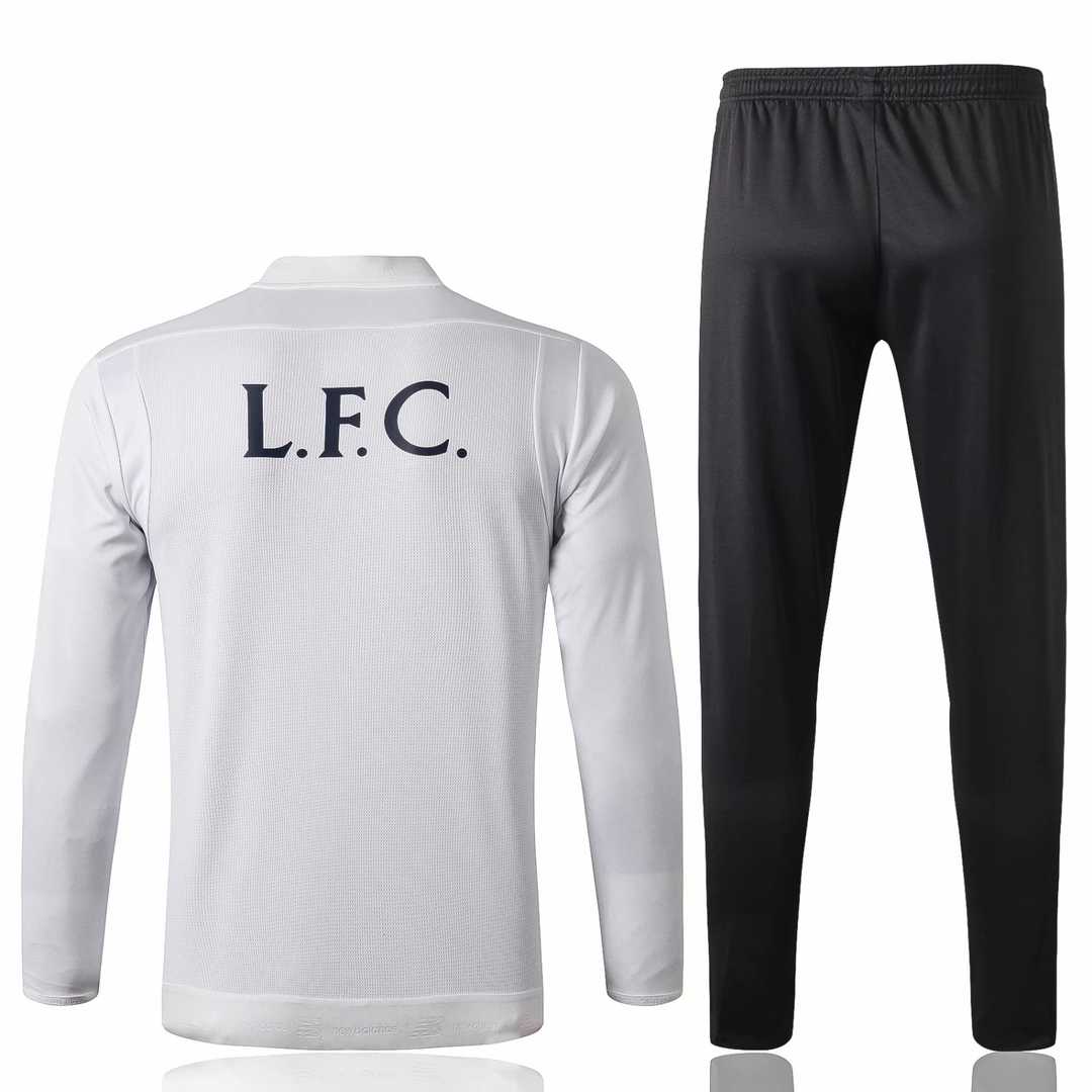 2019/20 Liverpool White Mens Soccer Training Suit(Jacket + Pants)
