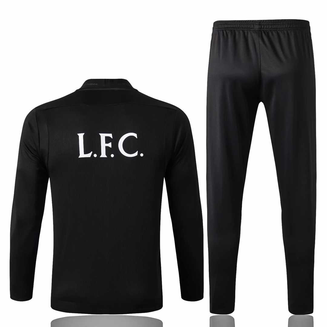 2019/20 Liverpool Black Mens Soccer Training Suit(Jacket + Pants)