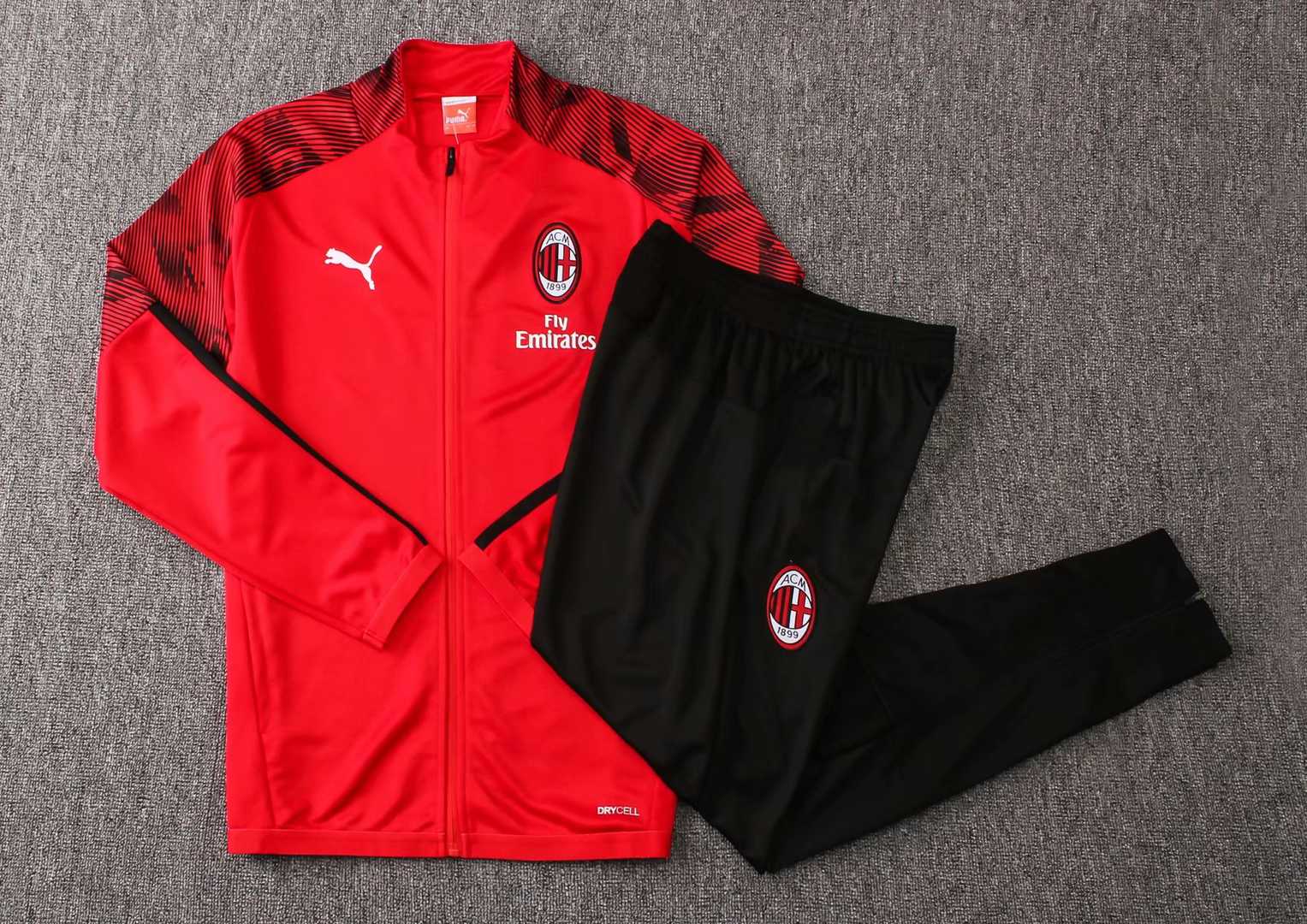 2019/20 AC Milan Red Mens Soccer Training Suit(Jacket + Pants)