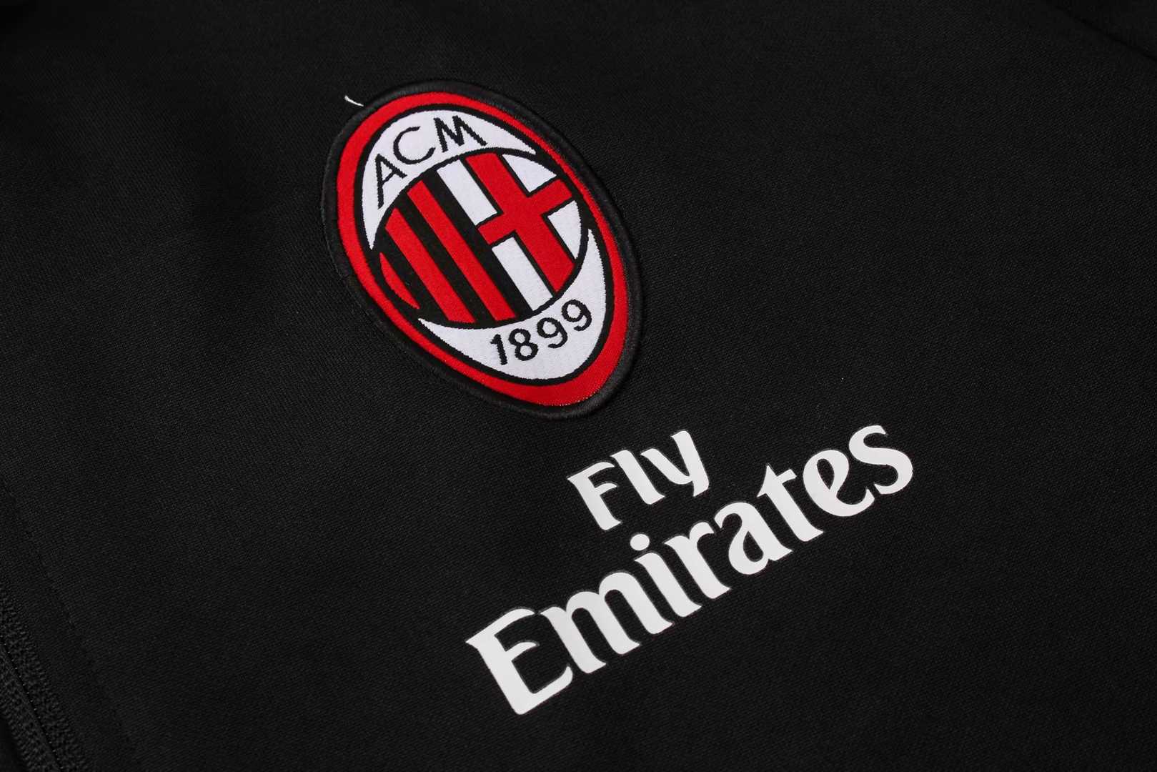 2019/20 AC Milan Black Mens Soccer Training Suit(Jacket + Pants)