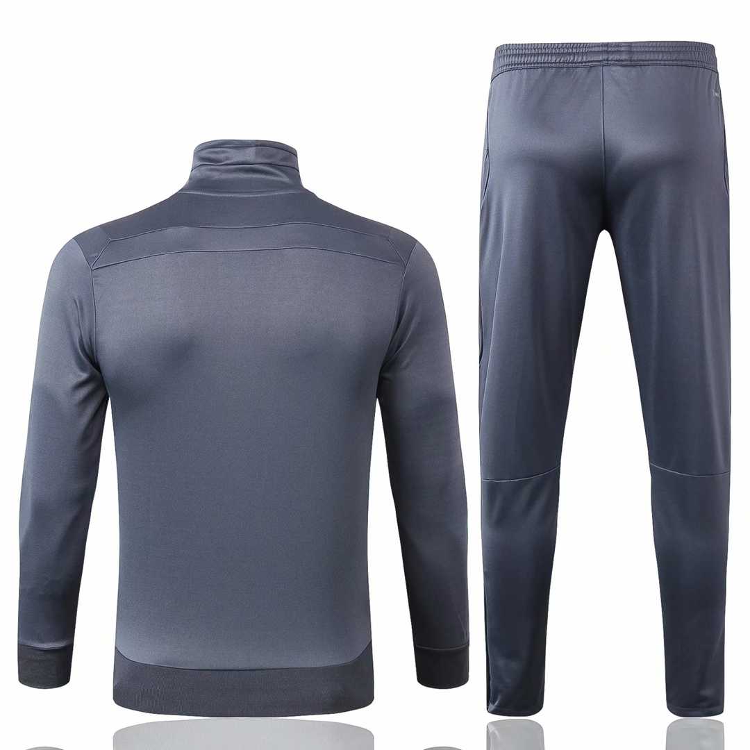 2019/20 Juventus High Neck Grey Mens Soccer Training Suit(Jacket + Pants)