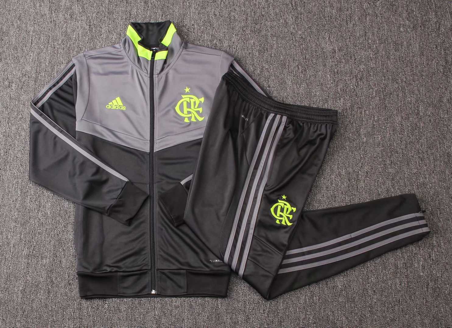 2019/20 Flamengo Light Grey Mens Soccer Training Suit(Jacket + Pants)