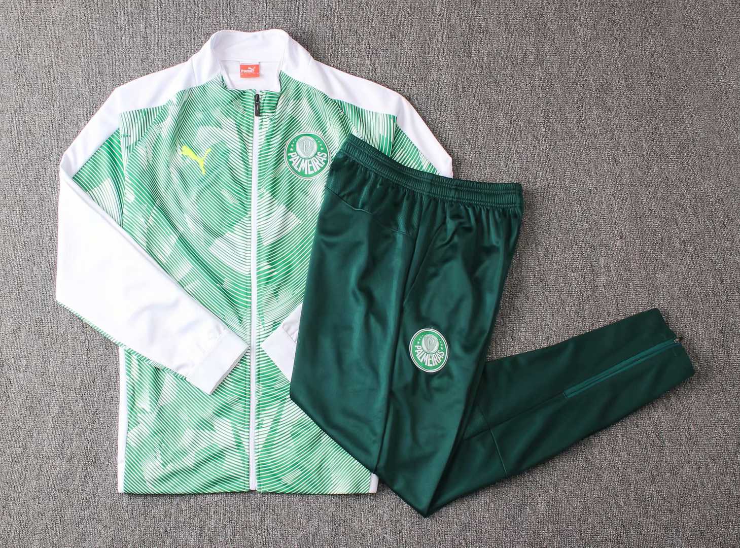 2019/20 Palmeiras Green/White Mens Soccer Training Suit(Jacket + Pants)