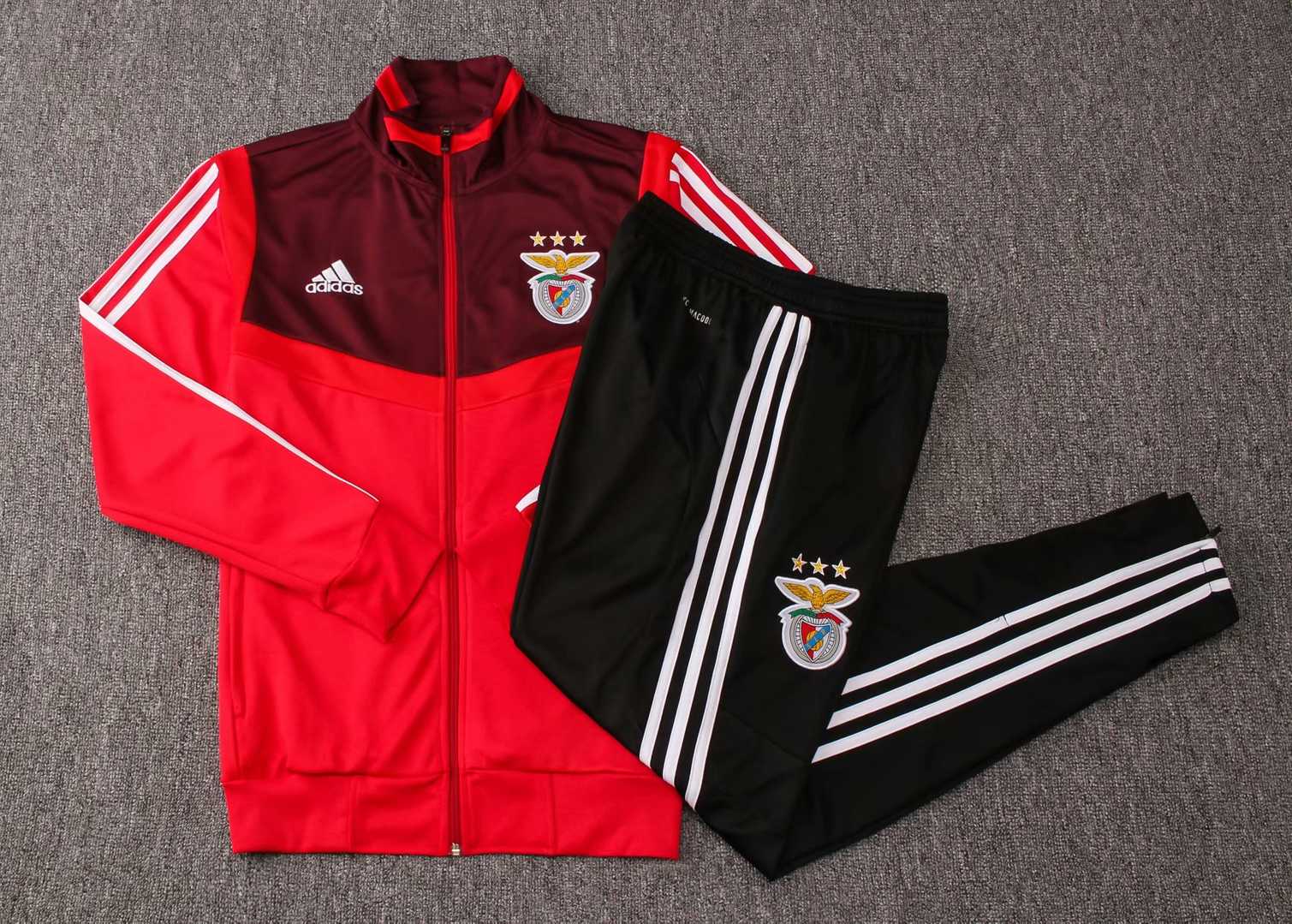 2019/20 Benfica High Neck Red Mens Soccer Training Suit(Jacket + Pants)