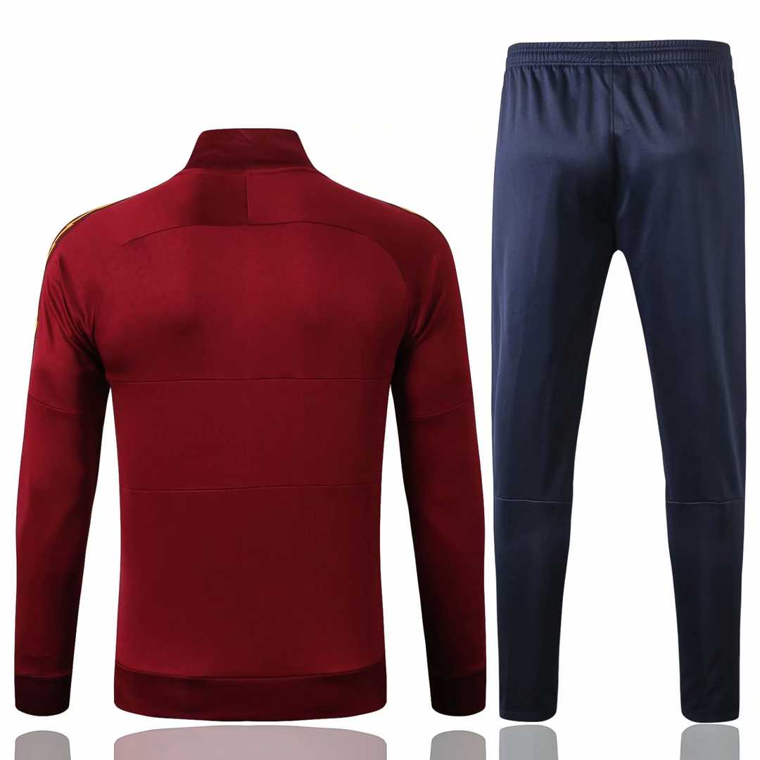 2019/20 AS Roma High Neck Burgundy Mens Soccer Training Suit(Jacket + Pants)