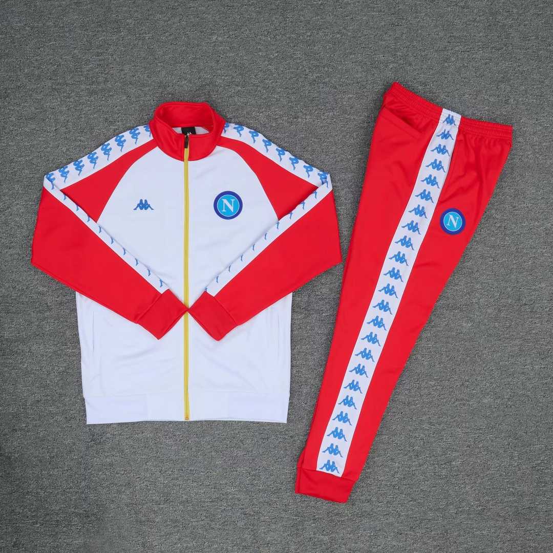 2019/20 Napoli White Mens Soccer Training Suit(Jacket + Pants)