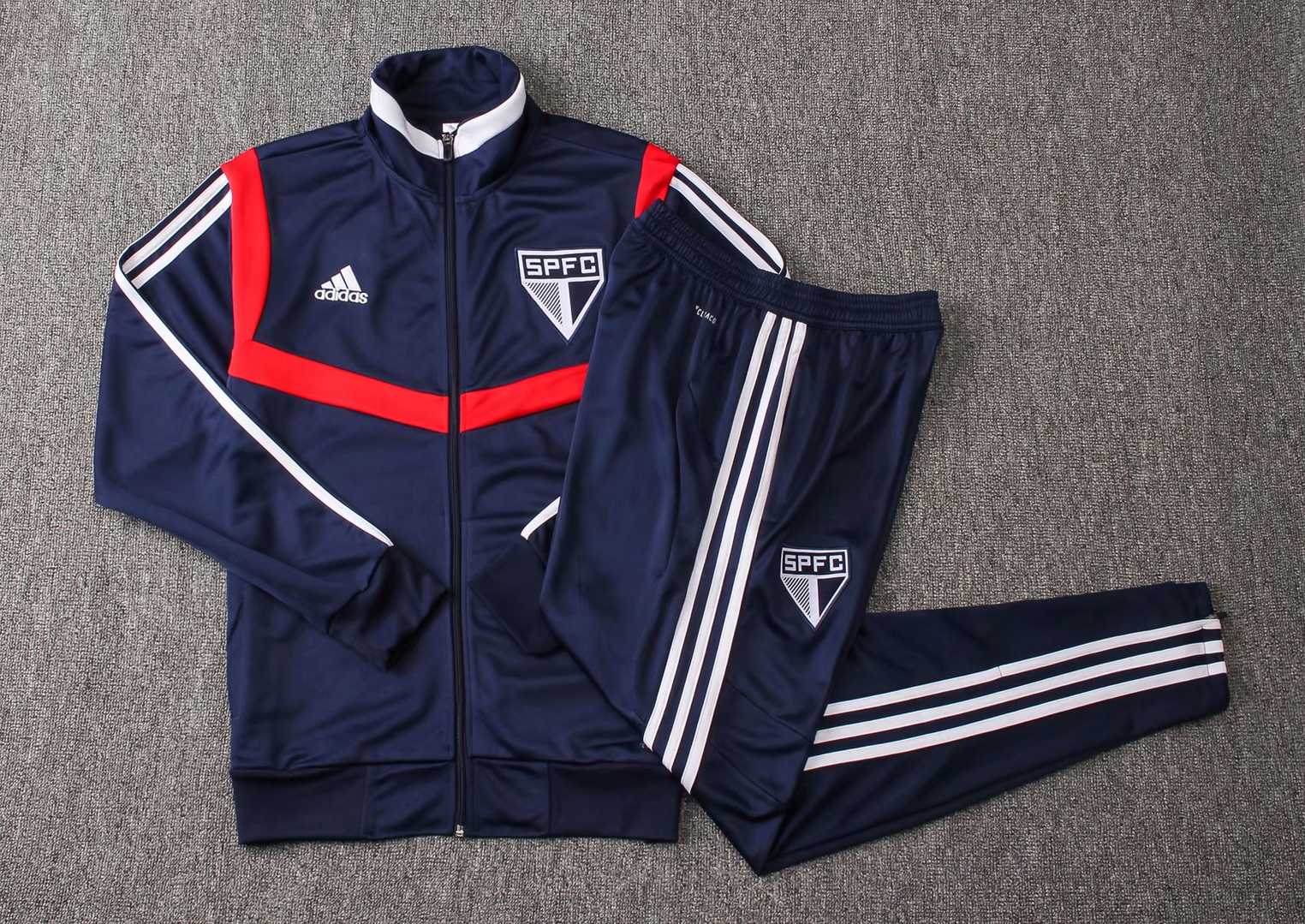 2019/20 Sao Paulo FC Blue Mens Soccer Training Suit(Jacket + Pants)