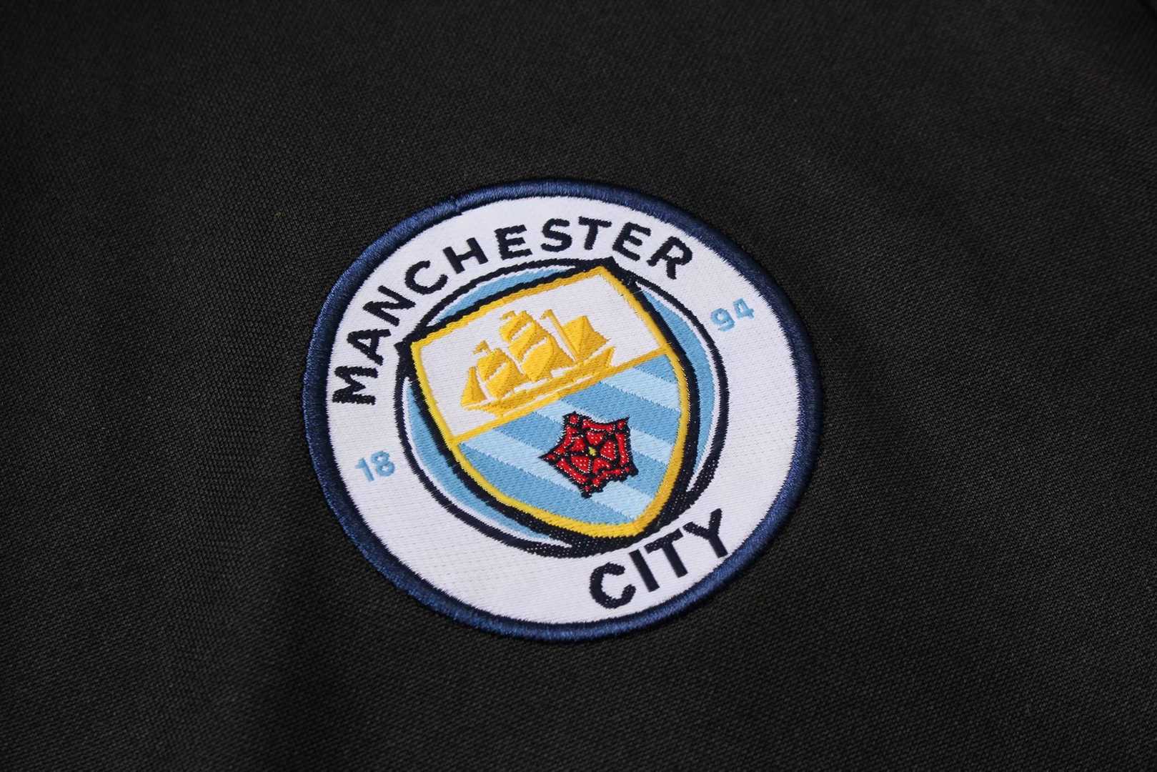 2019/20 Manchester City Black Mens Soccer Training Suit(Jacket + Pants)