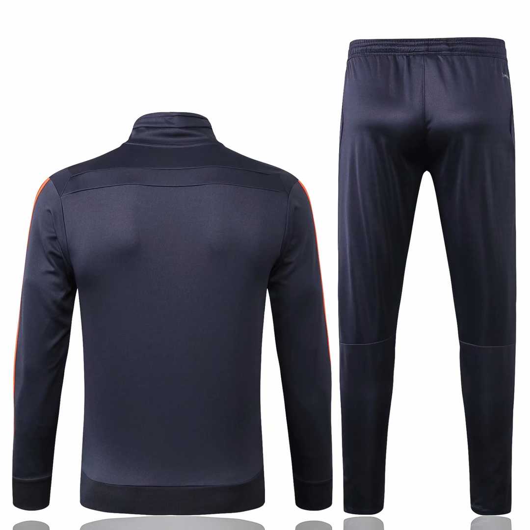 2019/20 Bayern Munich High Neck Blue Mens Soccer Training Suit(Jacket + Pants)
