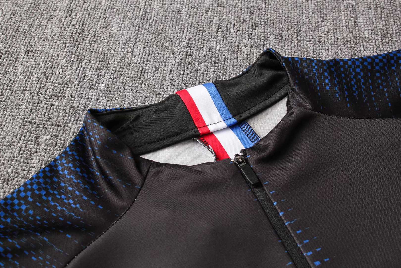 2019/20 PSG Half Zip Blue Stripe Mens Soccer Training Suit(Jacket + Pants)