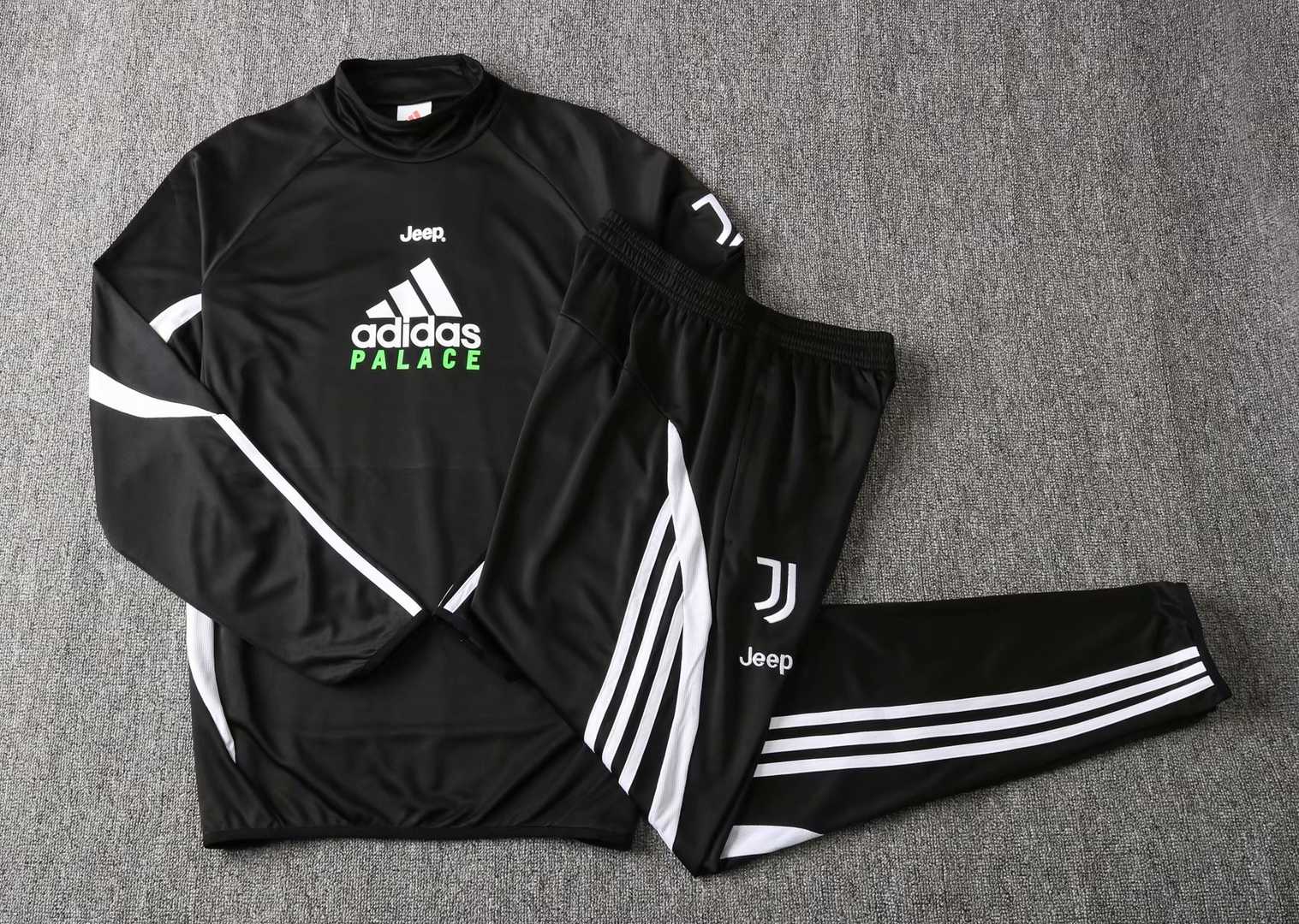 2019/20 Juventus x Palace Black Mens Soccer Training Suit(Sweater + Pants)