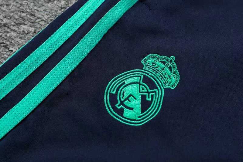 2019/20 Real Madrid High Neck Green Mens Soccer Training Suit(SweatJersey + Pants)