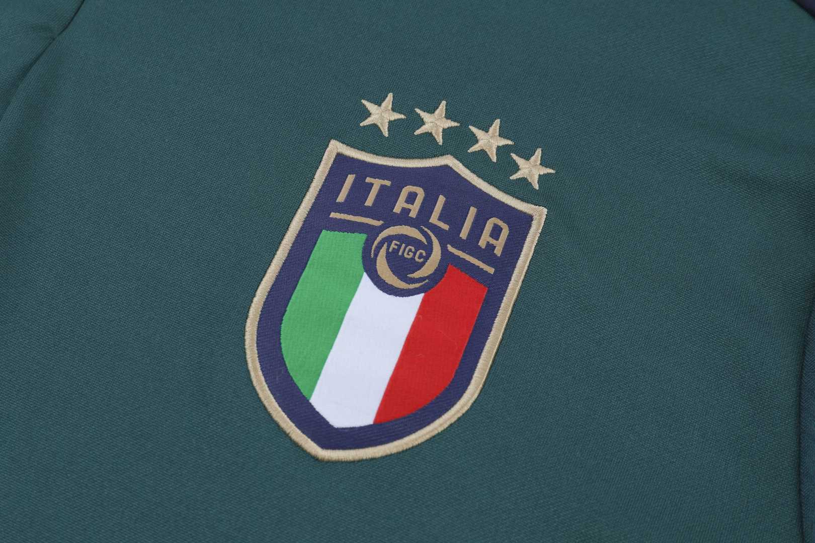 2019/20 Italy Half Zip Green Soccer Training Suit (Jacket + Pants )