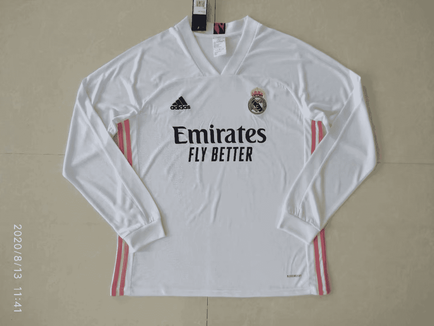 2020/21 Real Madrid Home LS Mens Soccer Jersey Replica 