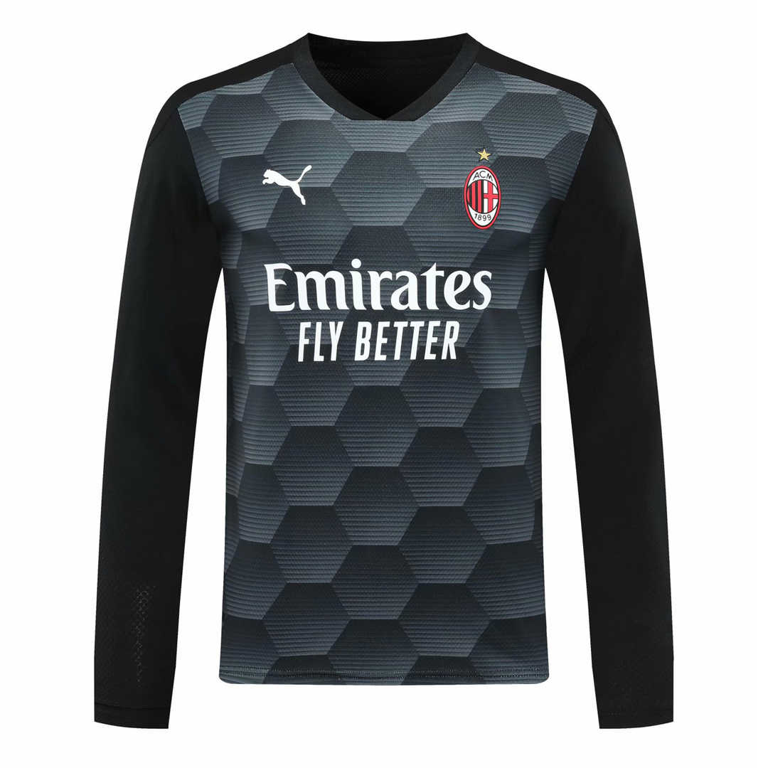 2020/21  AC Milan Goalkeeper Black Long Sleeve Mens Soccer Jersey Replica  
