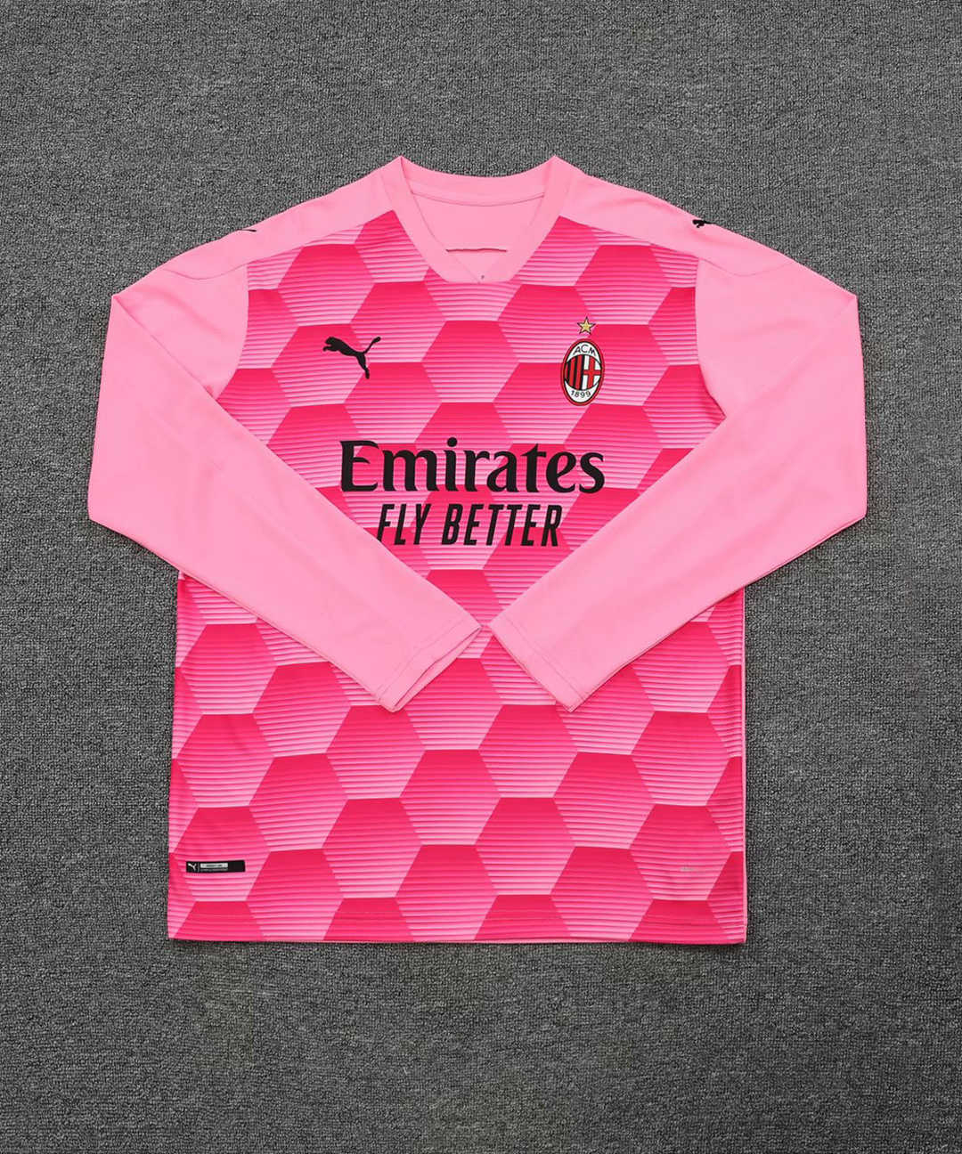 2020/21 AC Milan Goalkeeper Pink Long Sleeve Mens Soccer Jersey Replica  