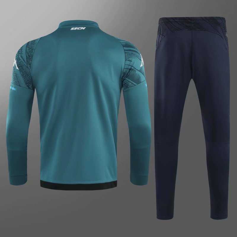 2020/21 Napoli Green Kids Half Zip  Soccer Training Suit(Jacket + Pants)