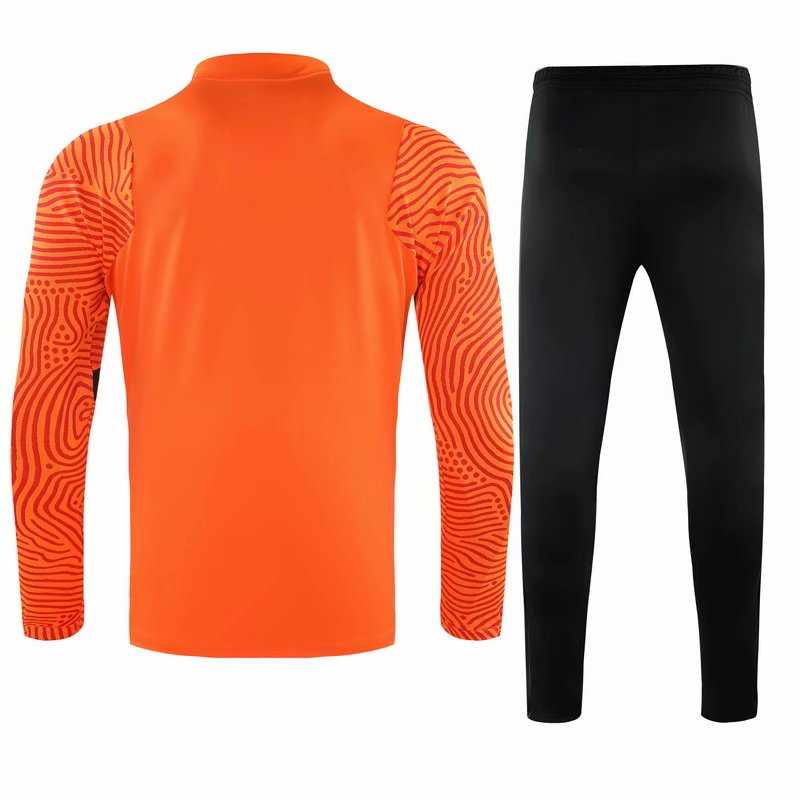 2020/21 AS Roma Orange Mens Half Zip  Soccer Training Suit(Jacket + Pants)